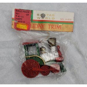 NOS Santas World Kurt Adler Train Christmas Ornament Santa Claus Holiday Trim 89
